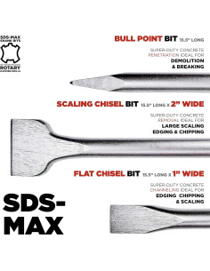 Juego de Puntas y Cinceles SDS-Max Makita 3 Piezas 2