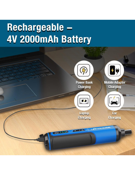 Destornillador Eléctrico Inalámbrico Mini Hyperpower 4V 5Nm