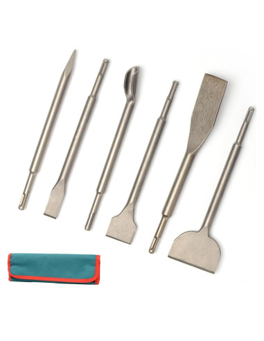 Juego de 6 Cinceles SDS-Plus YOSIGHT para Martillo Rotativo