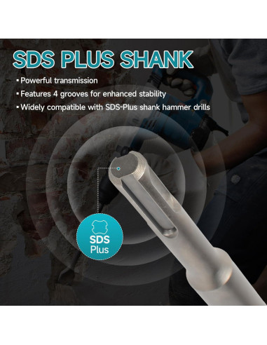 Juego de 6 Cinceles SDS-Plus YOSIGHT para Martillo Rotativo