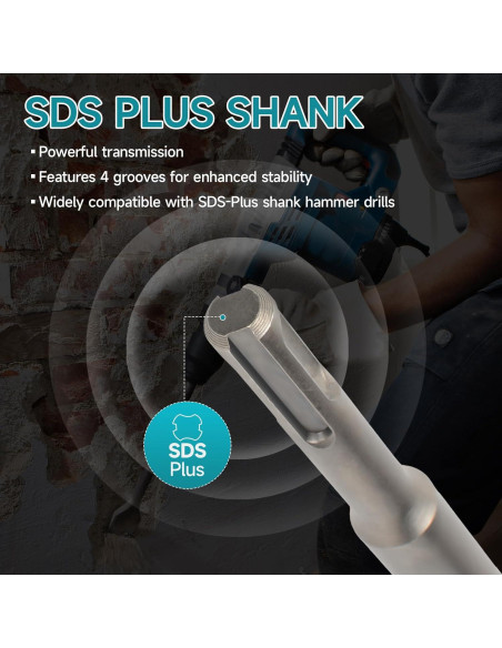 Juego de 6 Cinceles SDS-Plus YOSIGHT para Martillo Rotativo