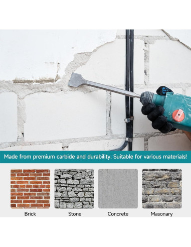 Juego de 6 Cinceles SDS-Plus YOSIGHT para Martillo Rotativo