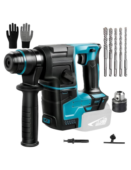 Taladro de Martillo Inalámbrico Tshiwort 20V SDS-Plus 1400 rpm