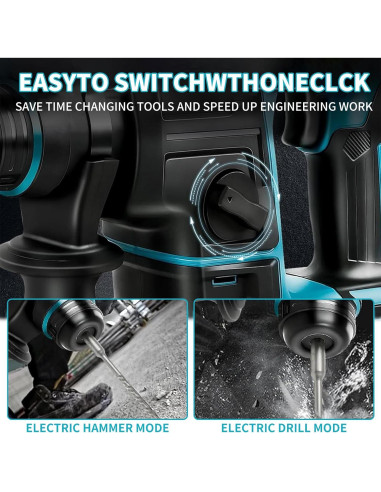 Taladro de Martillo Inalámbrico Tshiwort 20V SDS-Plus 1400 rpm