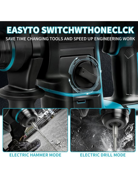 Taladro de Martillo Inalámbrico Tshiwort 20V SDS-Plus 1400 rpm