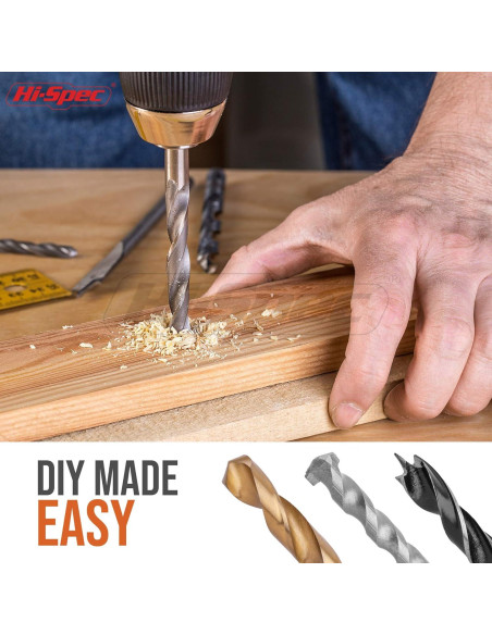 Juego de Brocas Hi-Spec 130pc 11 Tamaños 1.59mm a 9.53mm