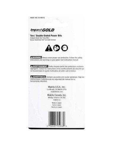Puntas de Poder Doble Extremo Torx Makita B-49616 - 3 Pzas
