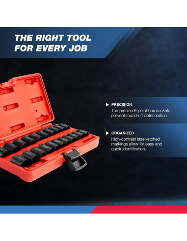 Juego de Enchufes de Impacto NEIKO 02432A 21 Piezas