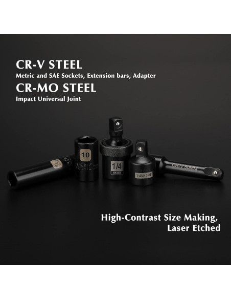 Juego de Enchufes de Impacto EMENTOL 55 Piezas 1/4"