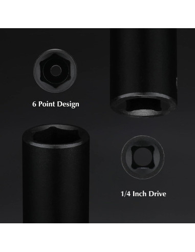 Juego de Enchufes de Impacto EMENTOL 55 Piezas 1/4"