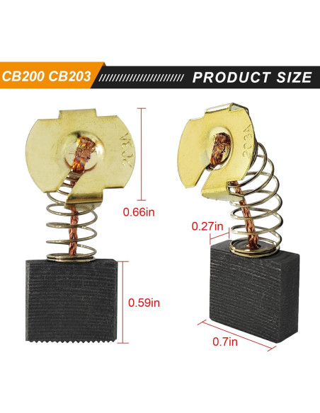 8 Piezas Cepillo de Carbono Popbee para Makita CB203