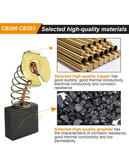 8 Piezas Cepillo de Carbono Popbee para Makita CB203