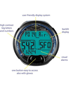 Computadora de Buceo Cressi Leonardo 2.0 - Aire, Nitrox, Medidor 2