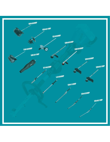 Accesorio de Eje Acoplable Makita EM409MP 33 cm Desmalezadora