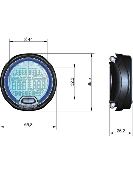 Computadora de Buceo Cressi Leonardo 2.0 - Aire, Nitrox, Medidor