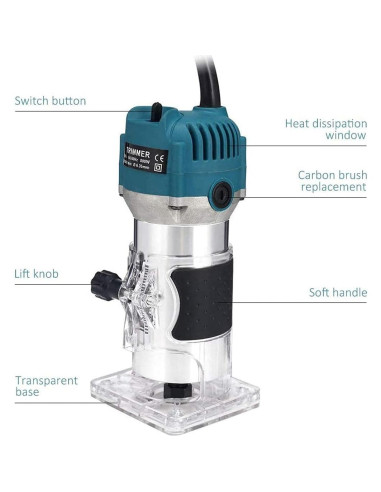 Fresadora Eléctrica AKYPACH 800W 30000RPM para Madera