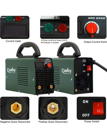 Soldadora Inversora Cuwiny ARC200D 140A Doble Voltaje