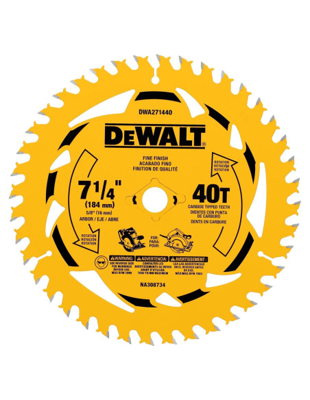Hoja de sierra circular DEWALT 40T 24.64cm para madera