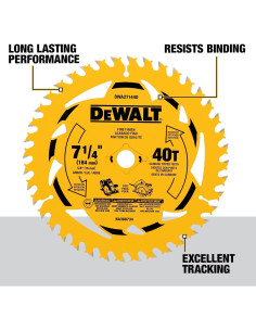 Hoja de sierra circular DEWALT 40T 24.64cm para madera 2