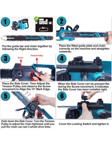 Motosierra TAIRDA 1000W 30,48 cm sin cable para poda