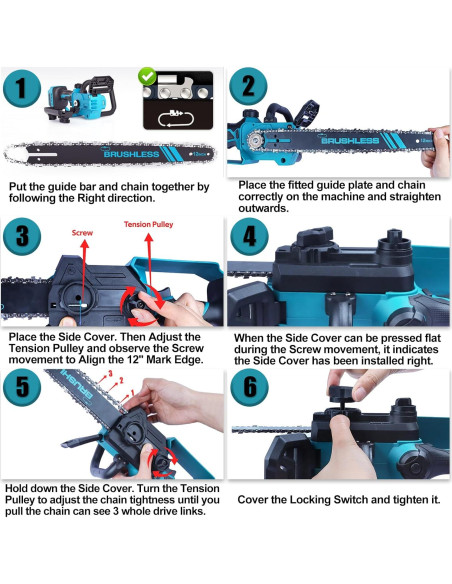 Motosierra TAIRDA 1000W 30,48 cm sin cable para poda