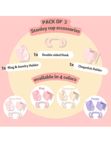 Juego de 3 Accesorios Wefanify para Stanley Quencher 40oz