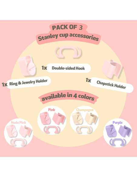 Juego de 3 Accesorios Wefanify para Stanley Quencher 40oz