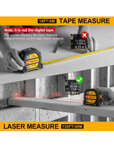 Cinta Métrica Láser 2-en-1 Prexiso PLT40LI 40,64m y 4,88m 2