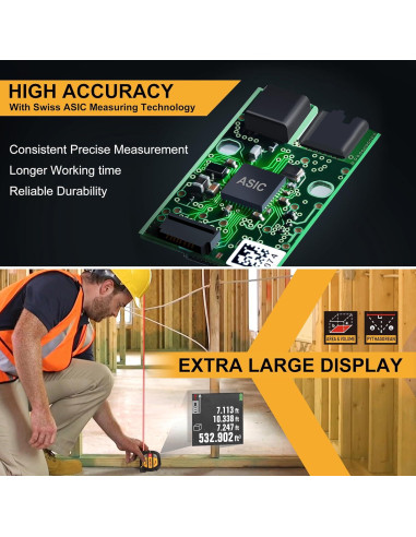 Cinta Métrica Láser 2-en-1 Prexiso PLT40LI 40,64m y 4,88m