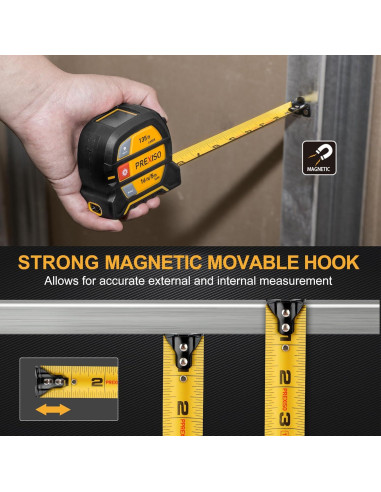 Cinta Métrica Láser 2-en-1 Prexiso PLT40LI 40,64m y 4,88m