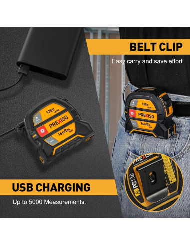 Cinta Métrica Láser 2-en-1 Prexiso PLT40LI 40,64m y 4,88m