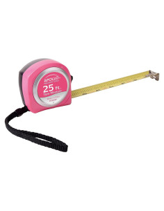 Cinta Métrica Apollo Tools 7.62m Rosa con Cuchilla Nylon