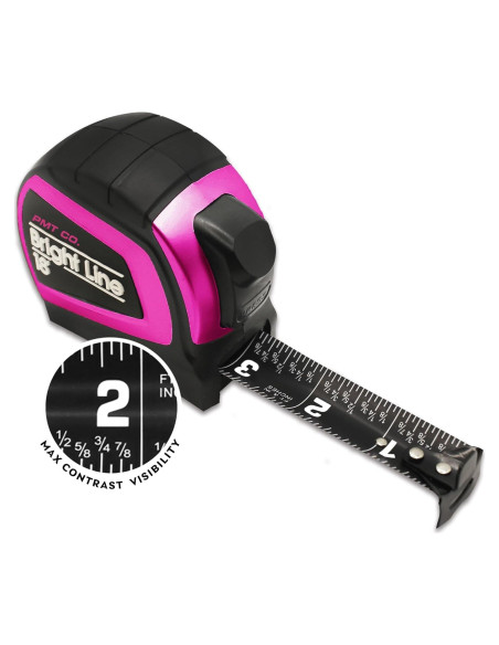 Cinta Métrica Retráctil Perfecta BrightLine 5.49m Rosa