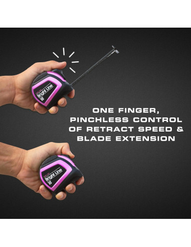 Cinta Métrica Retráctil Perfecta BrightLine 5.49m Rosa