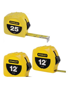 Cinta Métrica Stanley 25ft y 12ft Paquete de 3