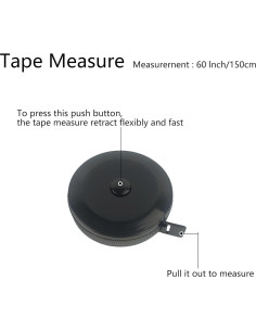 Cinta Métrica Retráctil GDMINLO 3 Piezas 150 cm Negra 2