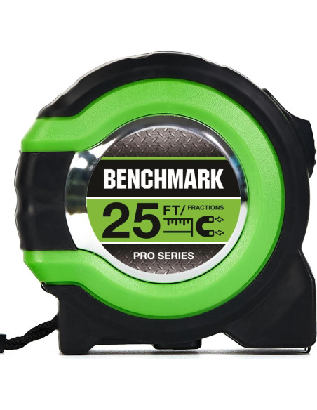 Cinta Métrica Benchmark - Paquete de 3 - 7,62 m - Verde