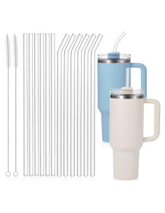 Pajitas de vidrio MYJIE 30,48 cm 12 Pcs reutilizables