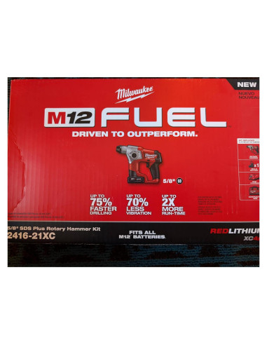 Martillo Rotativo Sin Cable Milwaukee M12 FUEL 2416-21XC 12V 2.49kg
