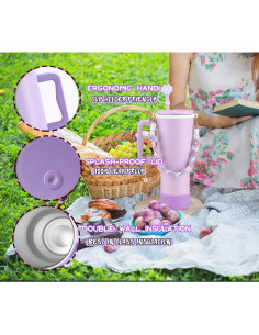 Taza Aislada Sanilinwild 1.18 L con Asa y Popote 2