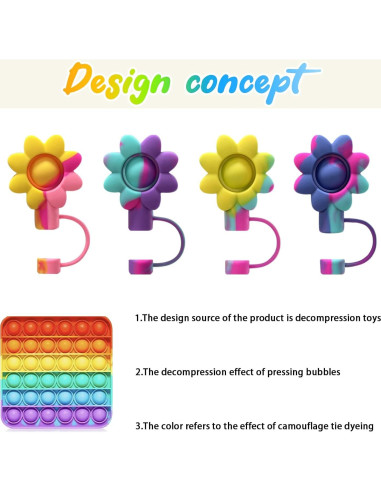 4 Tapas de Silicona para Pajitas SEMATA Coloridas 10 mm