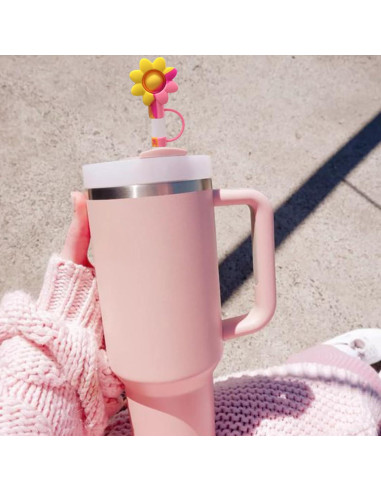 4 Tapas de Silicona para Pajitas SEMATA Coloridas 10 mm