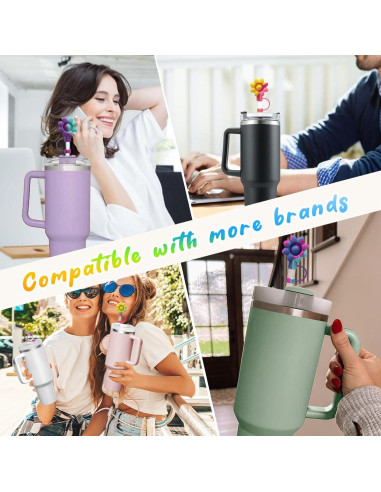 4 Tapas de Silicona para Pajitas SEMATA Coloridas 10 mm