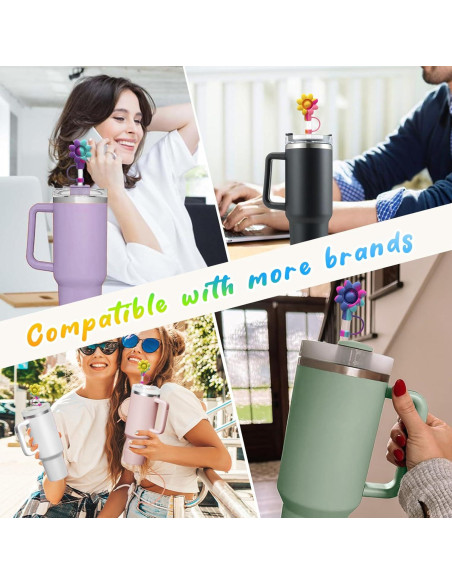 4 Tapas de Silicona para Pajitas SEMATA Coloridas 10 mm