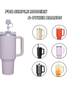 Tapa de Silicona para Pajitas TLFOMIA 10 mm Floral 6 Pcs 2