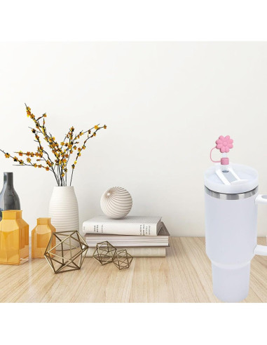 Tapa de Silicona para Pajitas TLFOMIA 10 mm Floral 6 Pcs