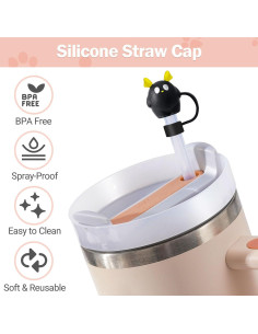 Cubierta de Pajilla Wanrive 2 Piezas Silicona 8MM para Tazas 2