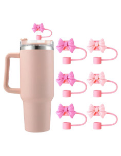 Cubiertas de Popote Lazo Rosa SEMATA para Tazas Stanley 30/40 Oz