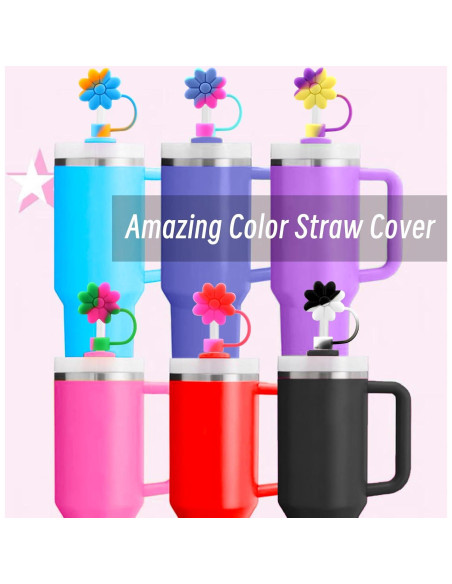 Cubiertas de Silicona SEMATA para Pajitas 6 Piezas Coloridas