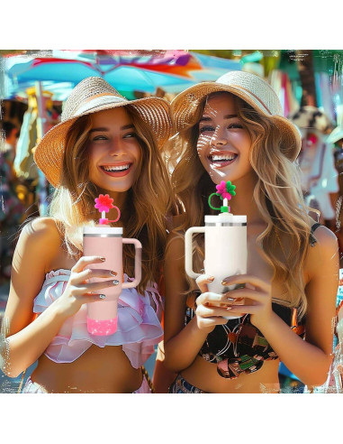 Cubiertas de Silicona SEMATA para Pajitas 6 Piezas Coloridas